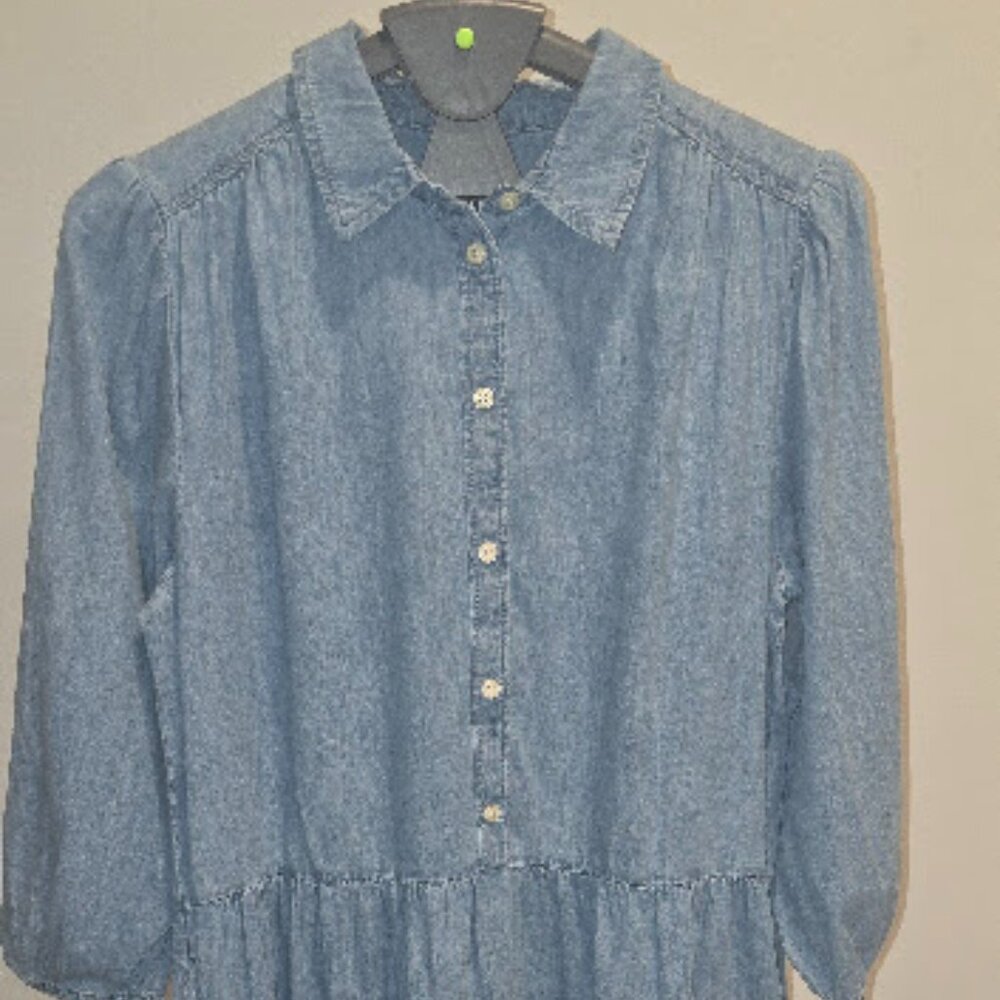 *NEW*  Gap Puff Sleeve Denim Mini Shirtdress